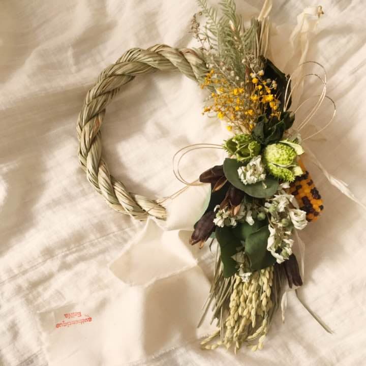 42 しめ縄 しめ飾り 正月飾り インテリア 雑貨 スワッグ ドライフラワー