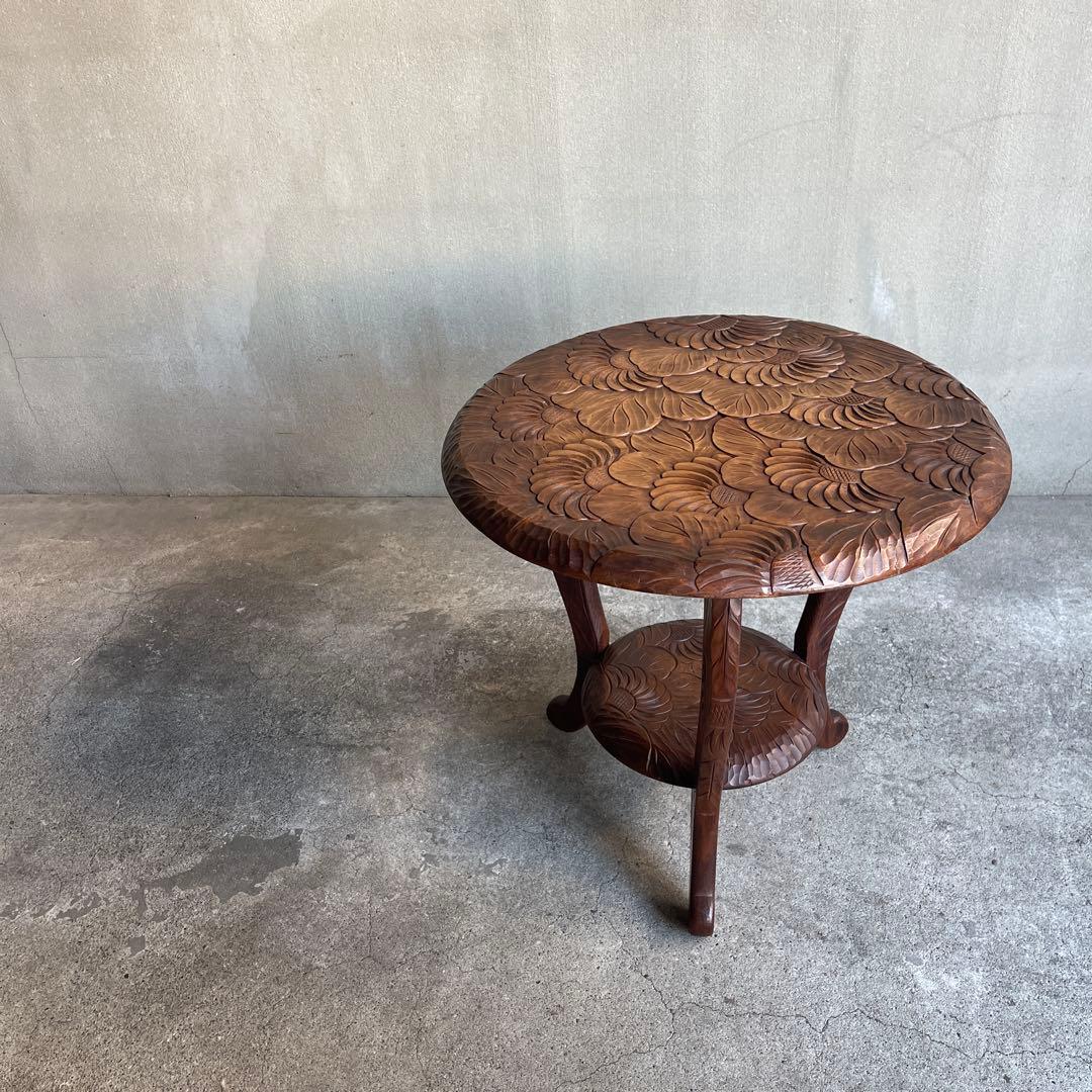日光彫　サイドテーブル