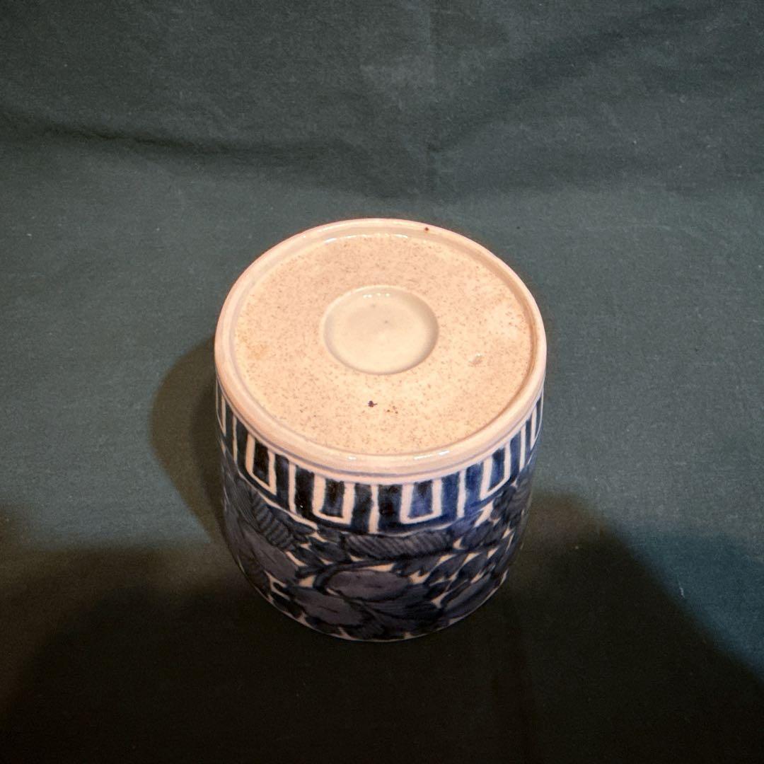 古伊万里　蕎麦猪口　江戸後期　花草唐草文