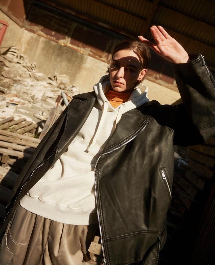 searoomlynn BIG ECOレザーライダース