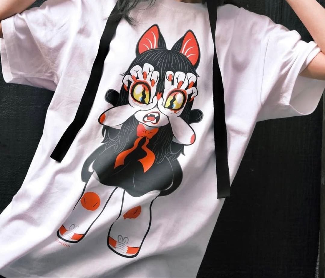 GRAPE BRAIN 戦慄！にぎるちゃん 222 ver. Tシャツ 白 XL