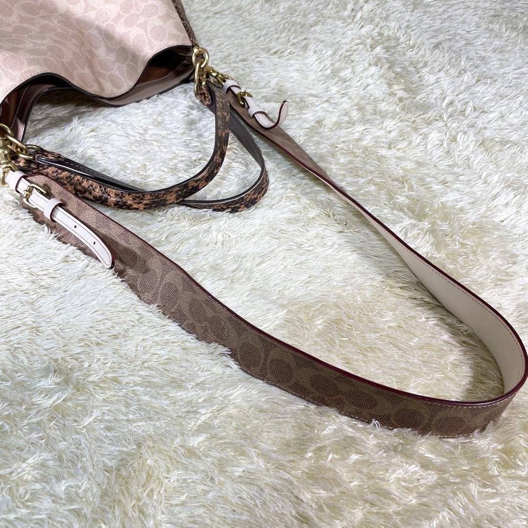 レア❗️コーチ ダルトン 31 ブロック シグネチャー スネークスキン ディテール