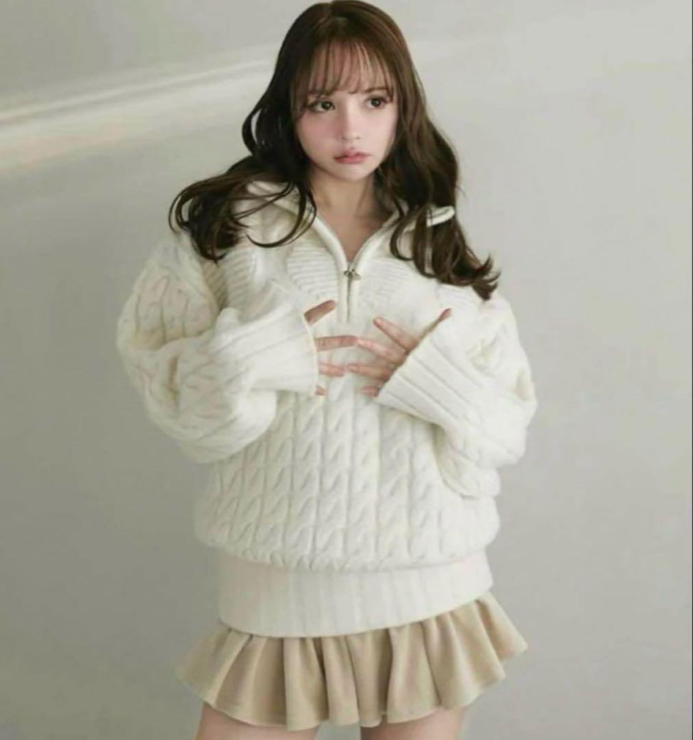 ら*！様 andmary Heart loose knit white