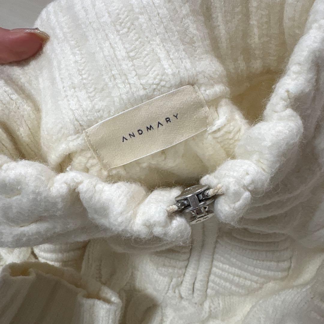 ら*！様 andmary Heart loose knit white