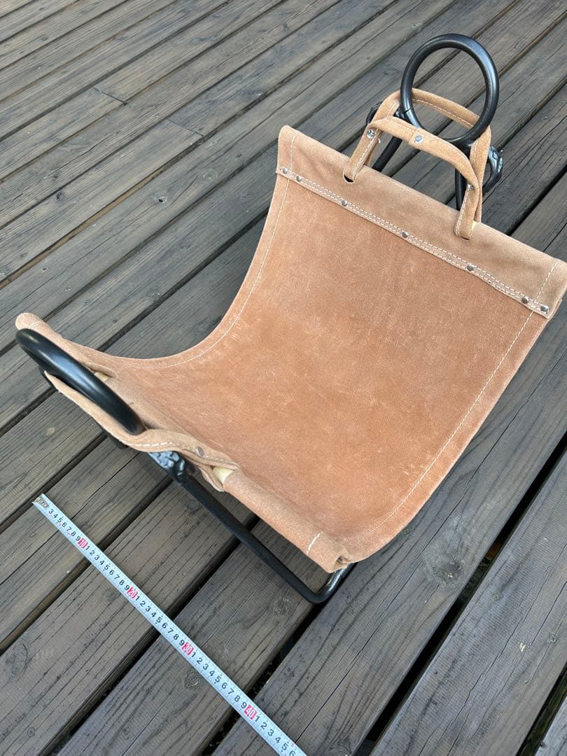 中古極上品　薪ストーブ用　ヴィンテージログラック&ログキャリー　薪置き