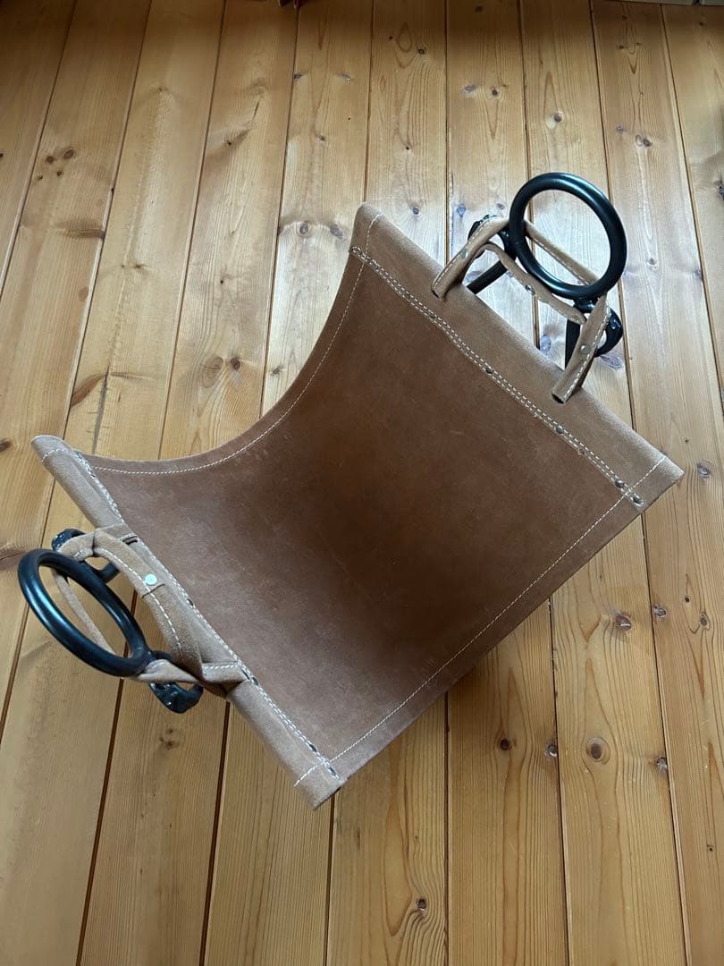 中古極上品　薪ストーブ用　ヴィンテージログラック&ログキャリー　薪置き