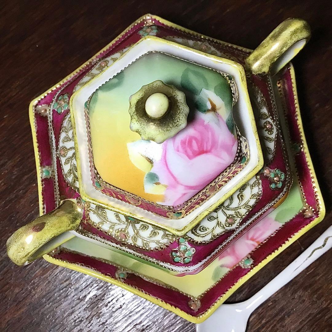 オールドノリタケ◆シュガーポット◆金彩 薔薇