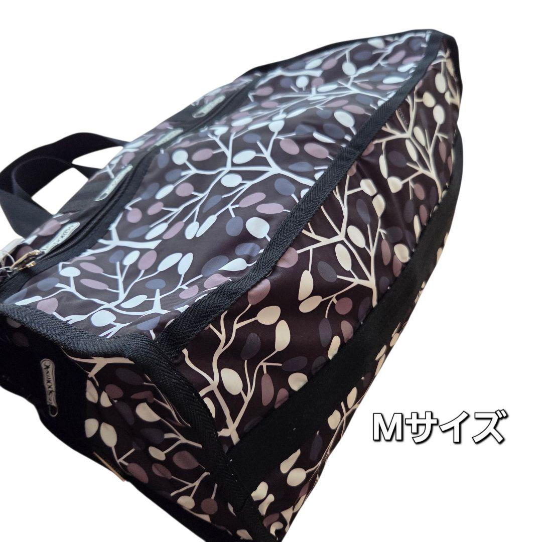 【新品タグ付】レスポートサック　北欧風　植物　木　ボストンバック　M　Ｌ　黒