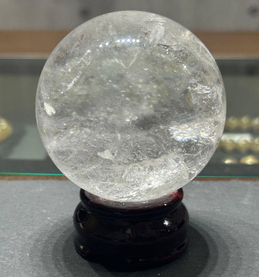 水晶丸玉　虹入り