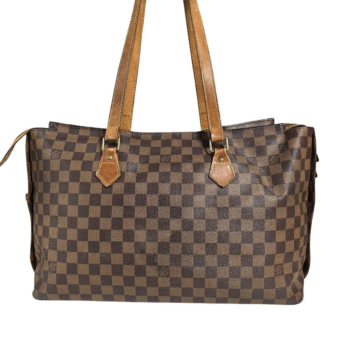 【鑑定済】ルイヴィトン　ダミエ　コロンビーヌ　トートバッグ　ショルダーバッグ　茶