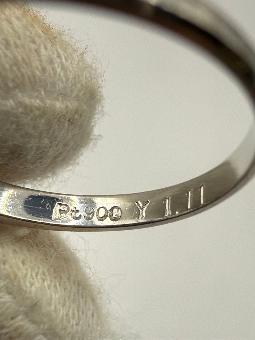 Pt900 プラチナ ジルコニア リング 超音波洗浄器洗浄済み