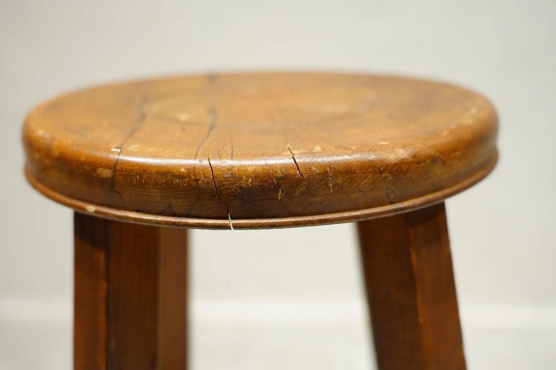 丸スツール　木製　古木　ビンテージ　昭和レトロ