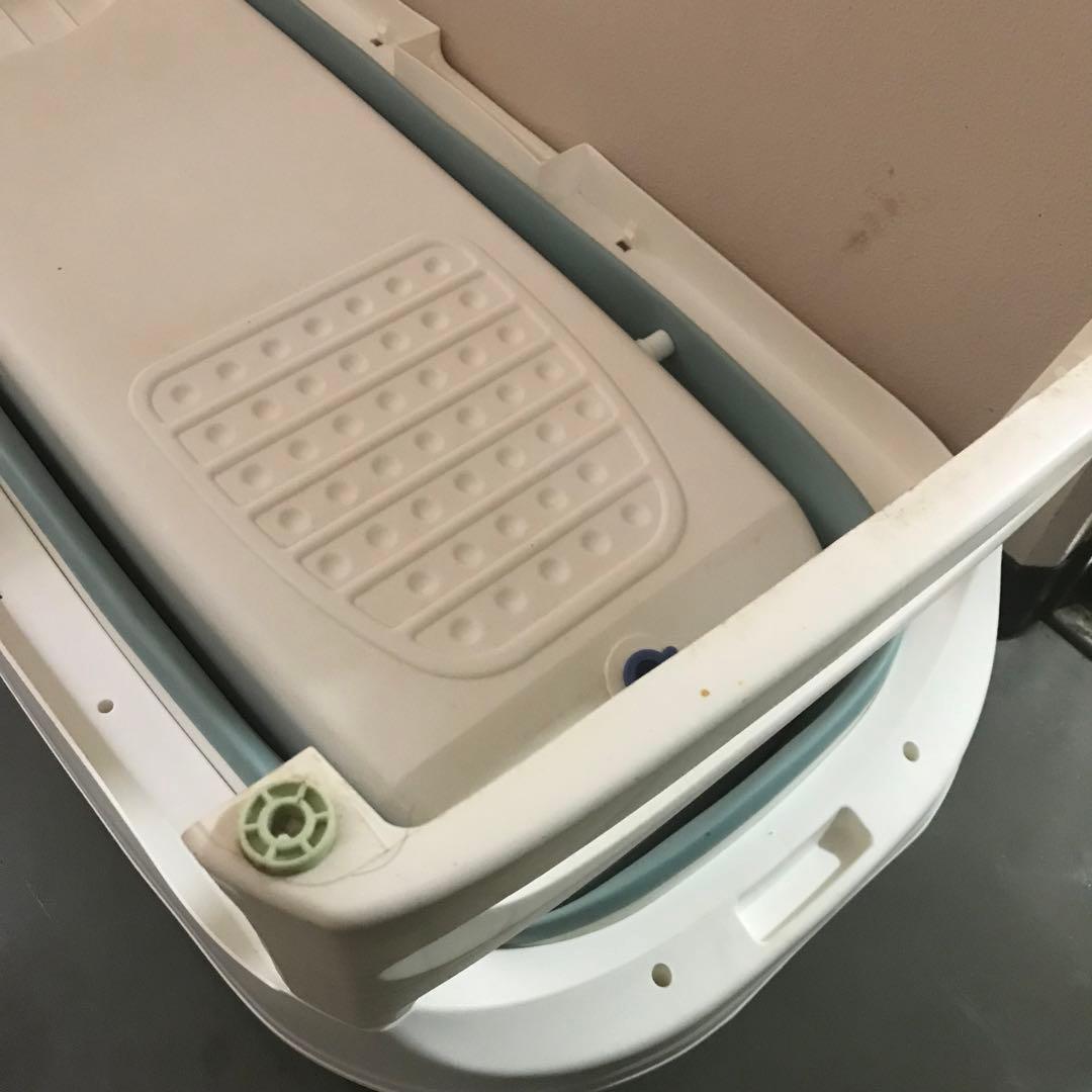 簡易浴槽（折りたたみ式1.4m） 青と白 中古