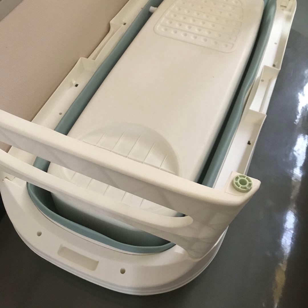 簡易浴槽（折りたたみ式1.4m） 青と白 中古