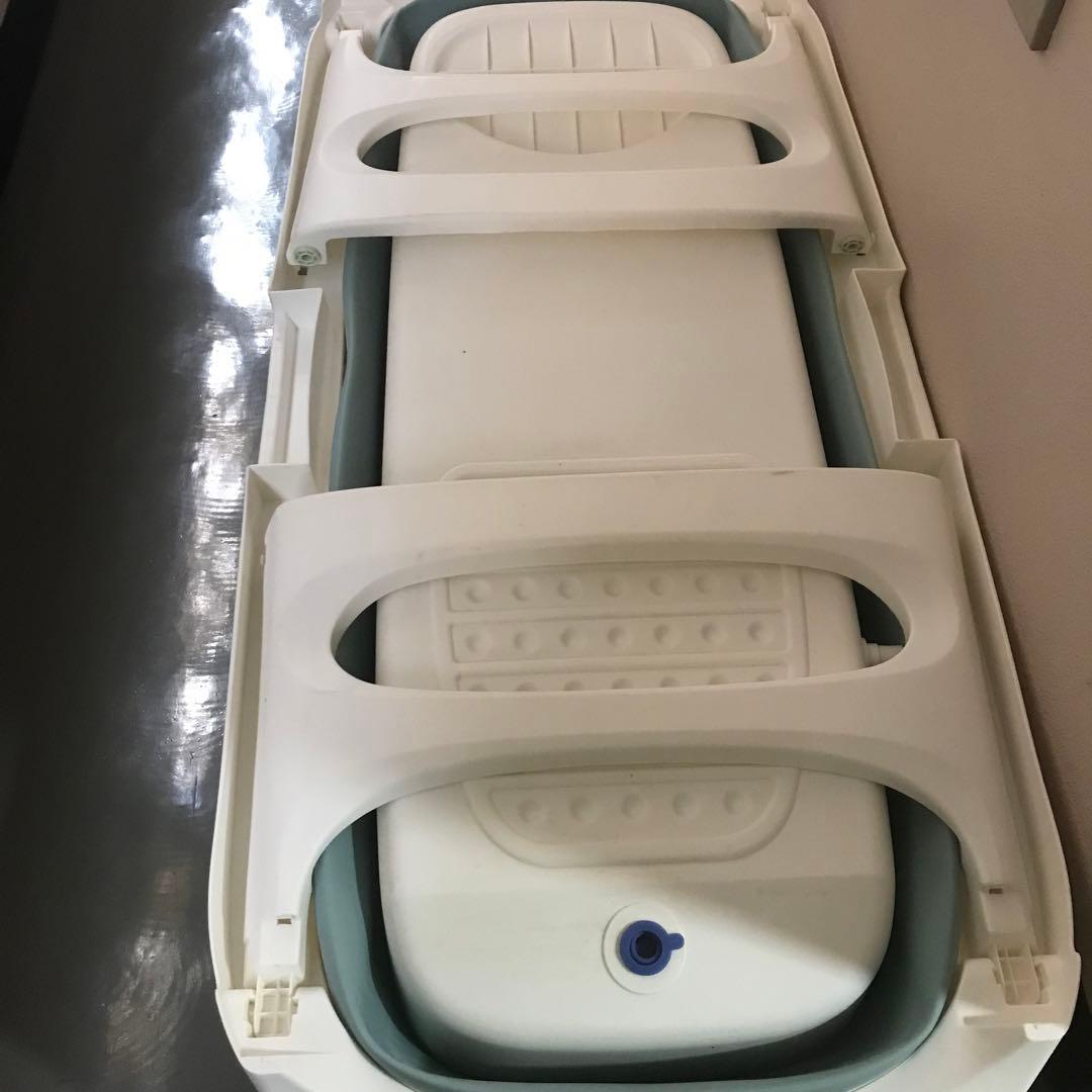 簡易浴槽（折りたたみ式1.4m） 青と白 中古