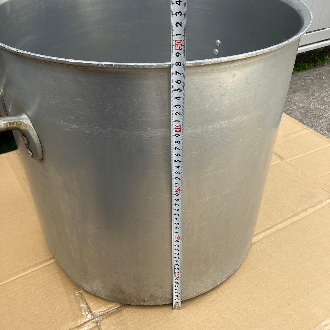 業務用　大型アルミニウム製寸胴鍋　大容量　両手取っ手付き　内径約48㎝　材分厚い