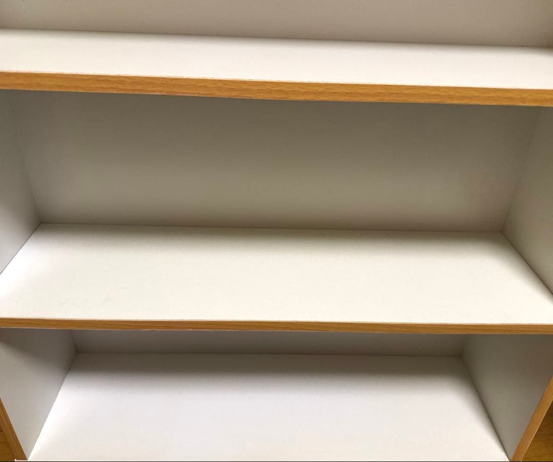 キャスター付き木製本棚　スリム型　3段　2点セット