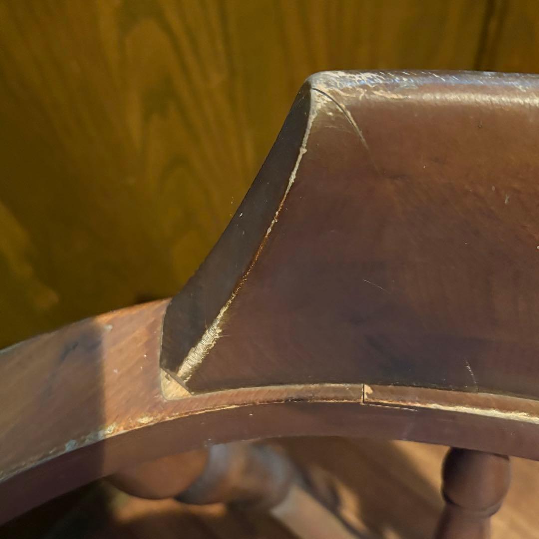 オールドカリモク　貴重なアールデザイン　コロニアルチェア　マリン