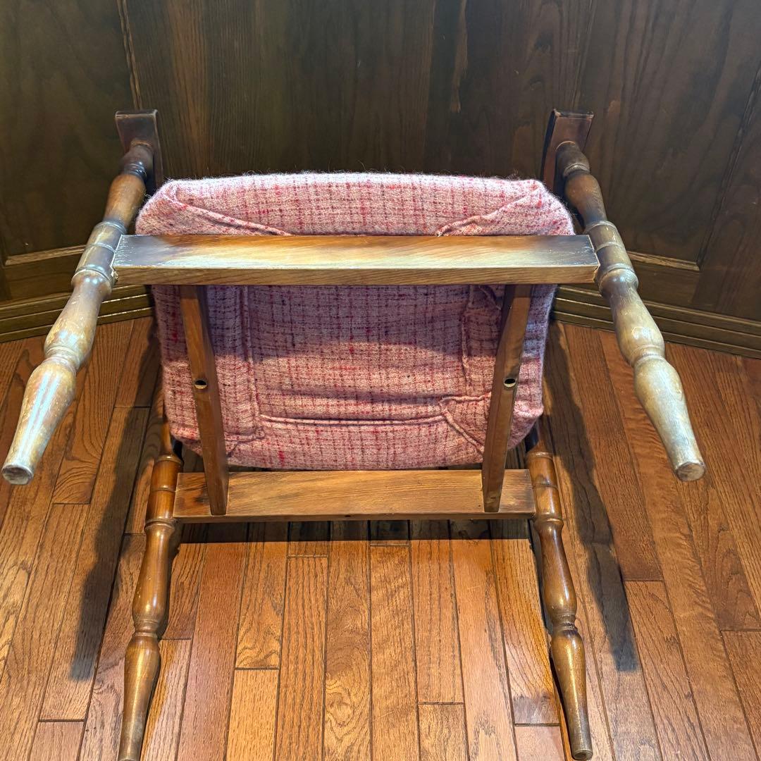 オールドカリモク　貴重なアールデザイン　コロニアルチェア　マリン