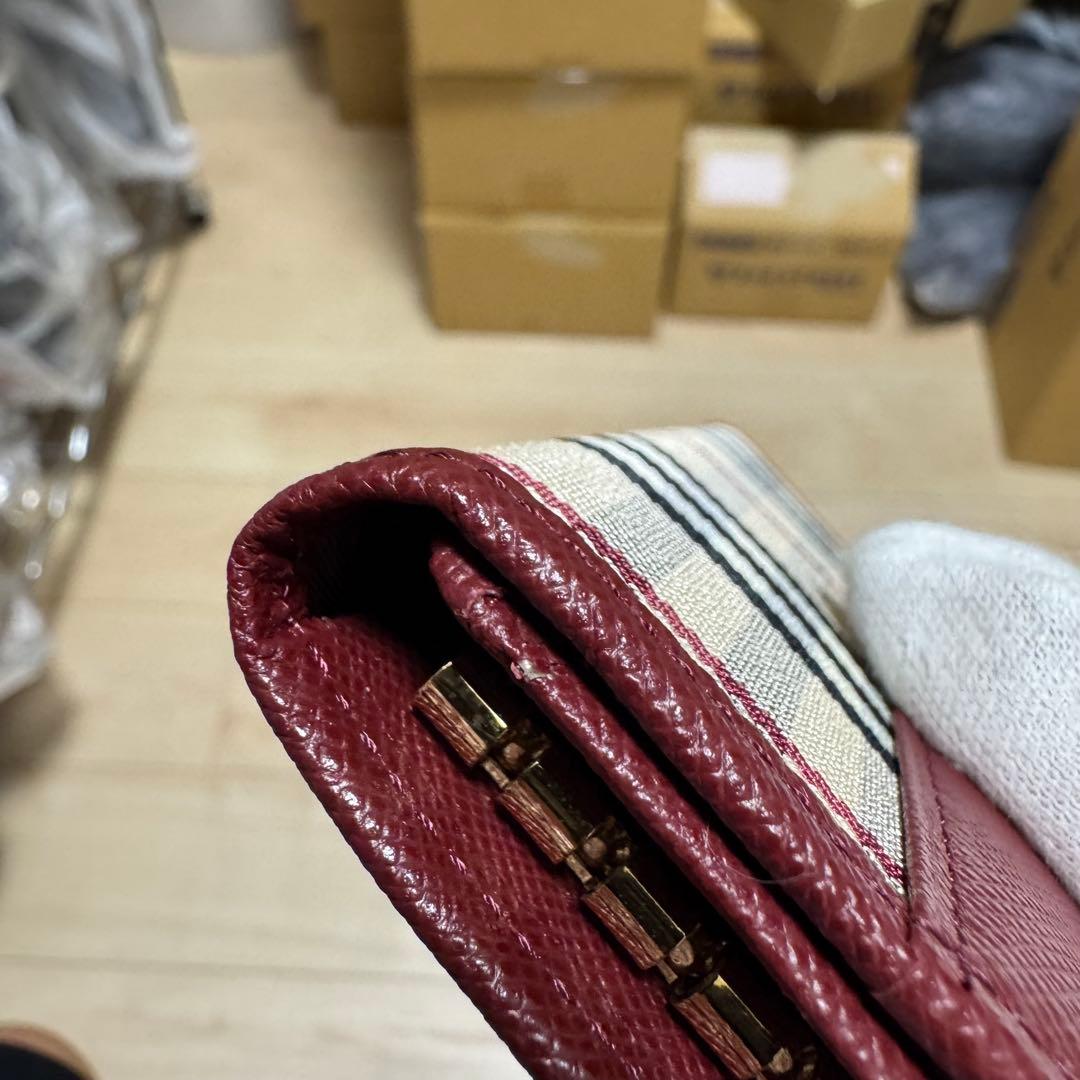 新品同様　BURBERRY バーバリー 5連 キーケース ボルドー　ノバチェック