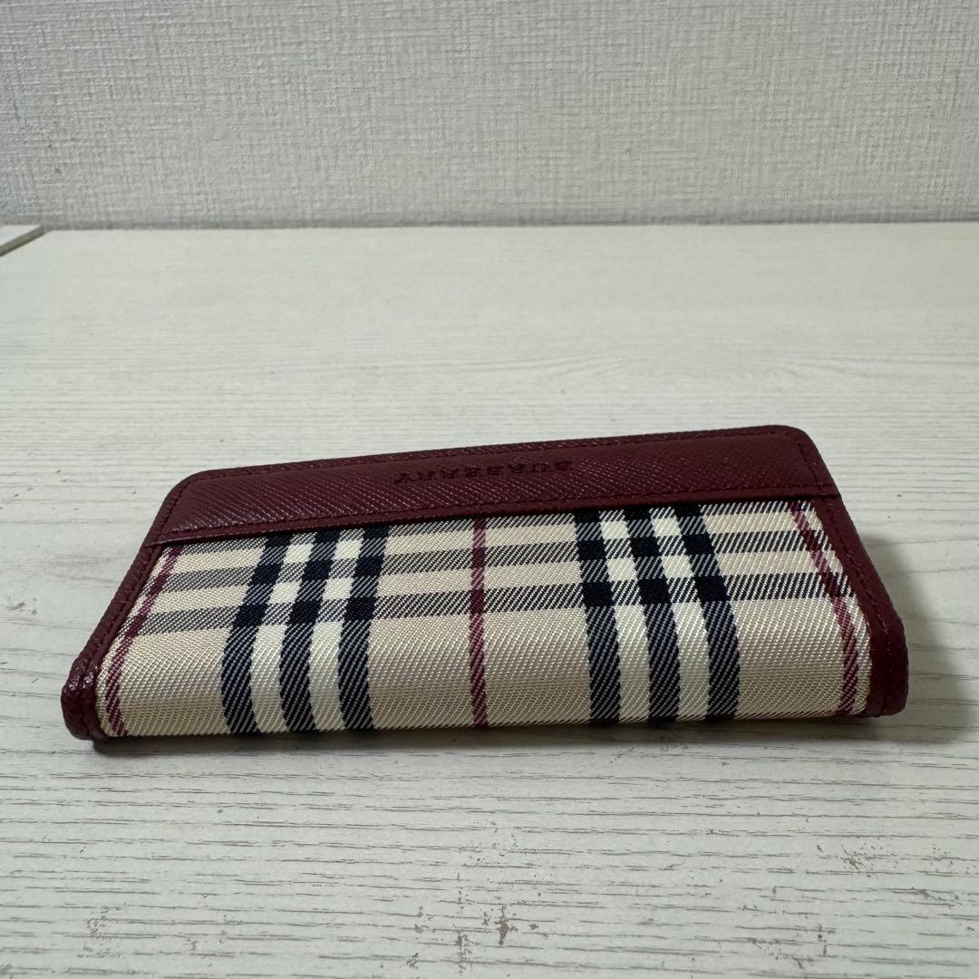 新品同様　BURBERRY バーバリー 5連 キーケース ボルドー　ノバチェック