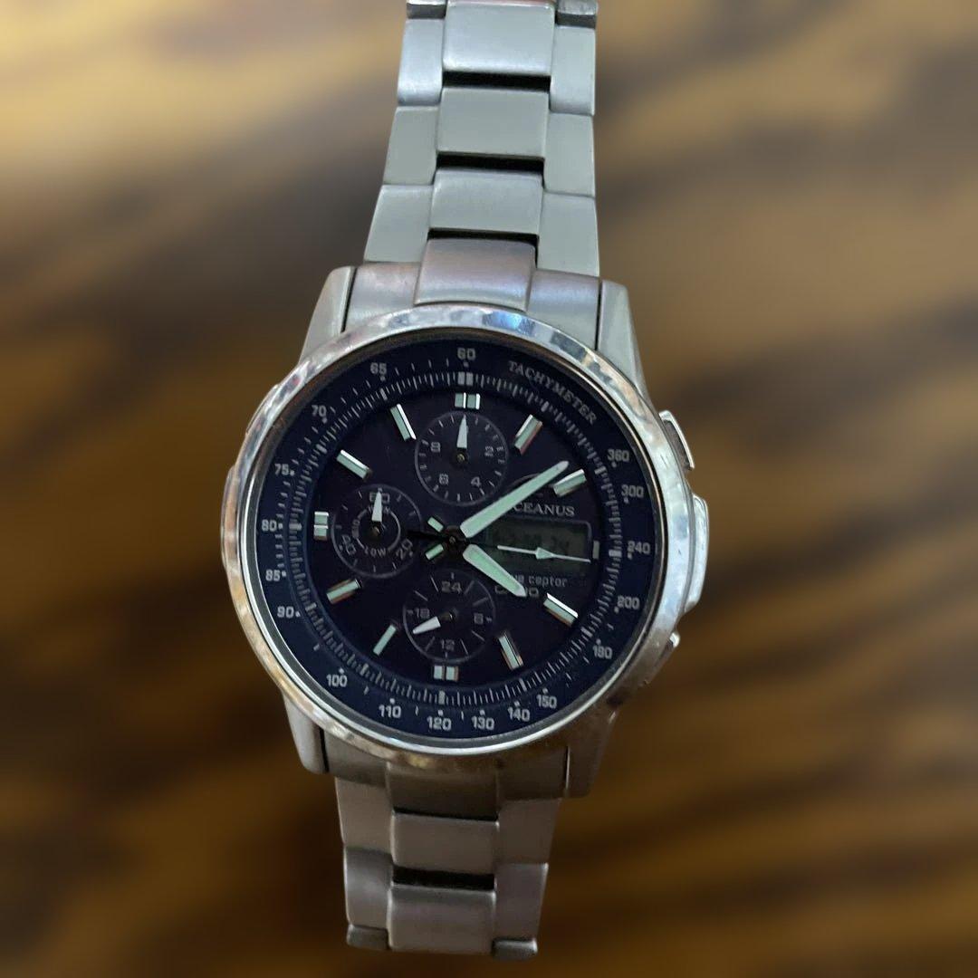 【稼働品】CASIO Oceanus クロノグラフ ソーラー電池