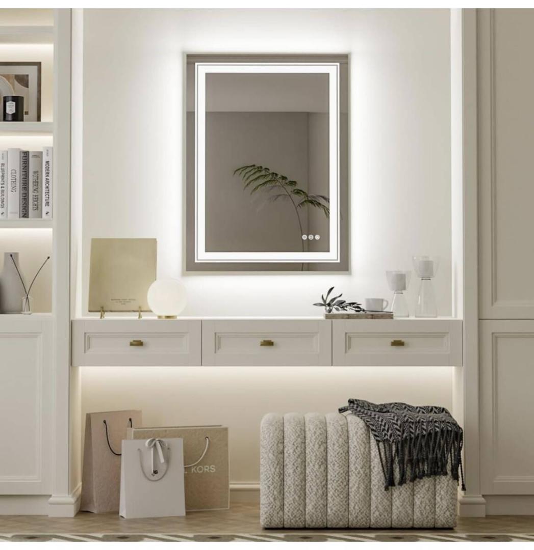 洗面台 鏡 LED ミラー 壁掛け 浴室 3色調整 防曇 70×50㎝