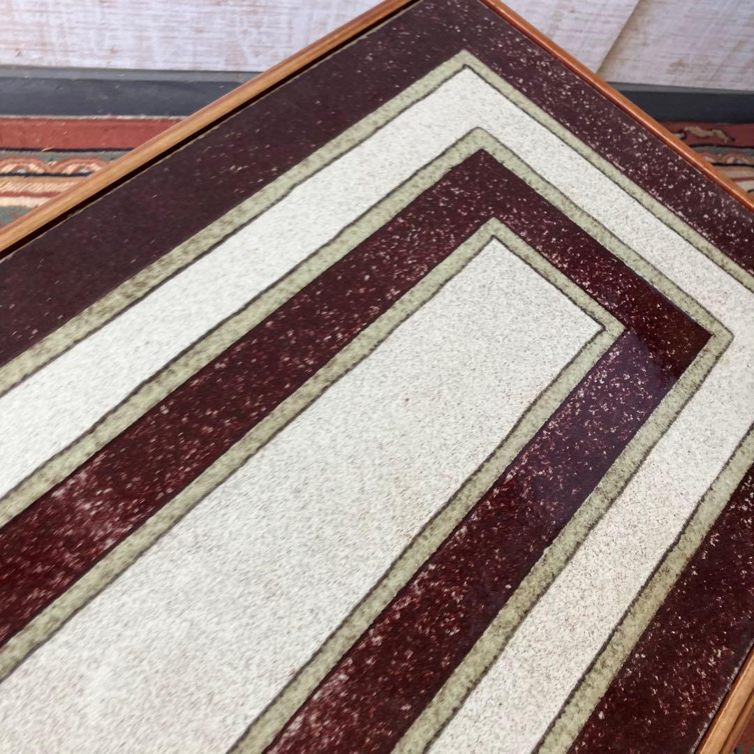 大塚家具 陶器天板 木製センターテーブル カフェテーブル クラシック 古家具