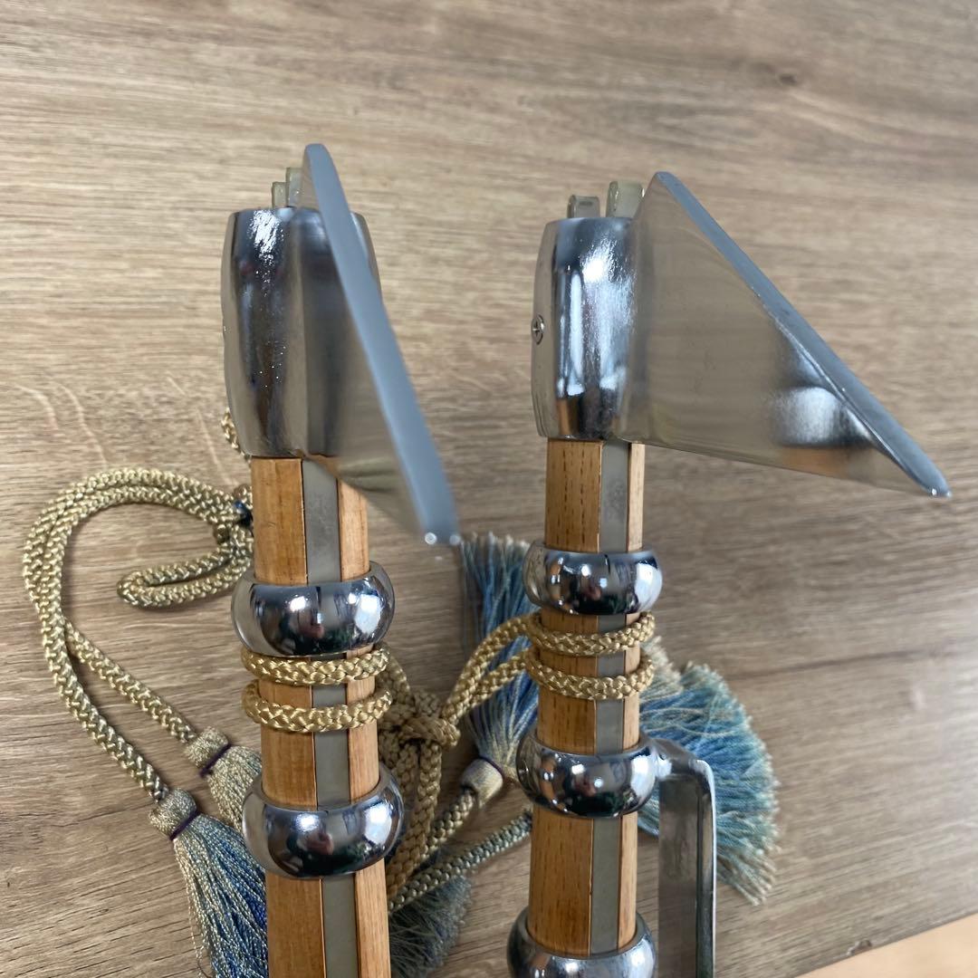 消防団 退団記念品 鳶口 一対 (2本) 祭礼用 木柄金具付 とび口