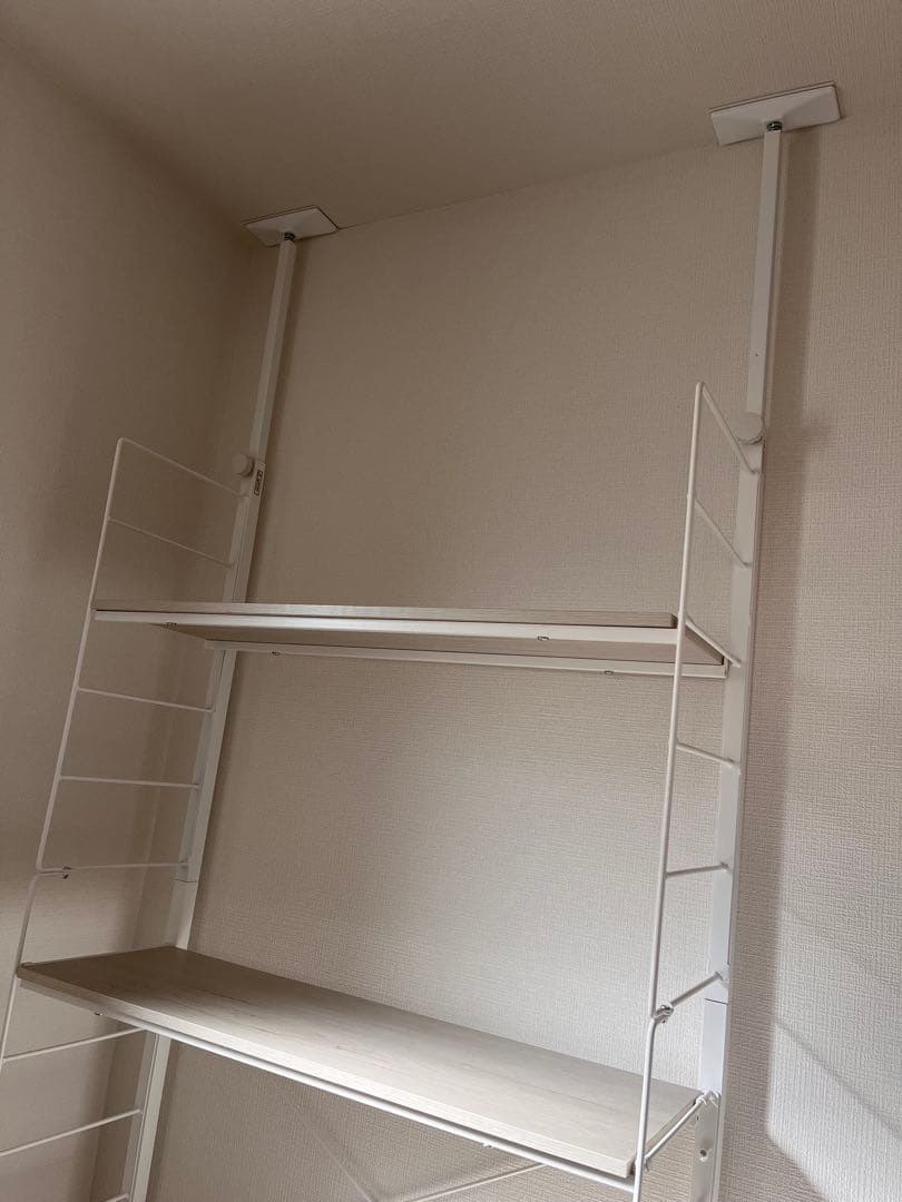 ニトリ　突っ張り壁面収納Nポルダ幅80cm ホワイトウォッシュ