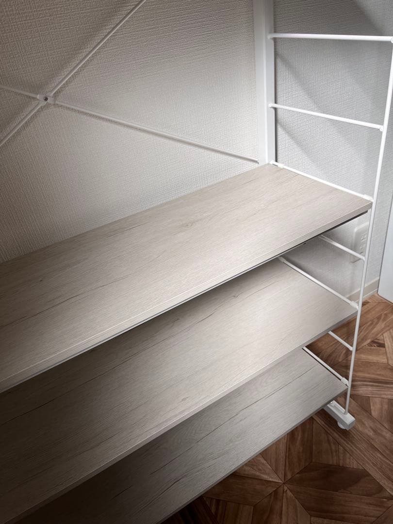 ニトリ　突っ張り壁面収納Nポルダ幅80cm ホワイトウォッシュ