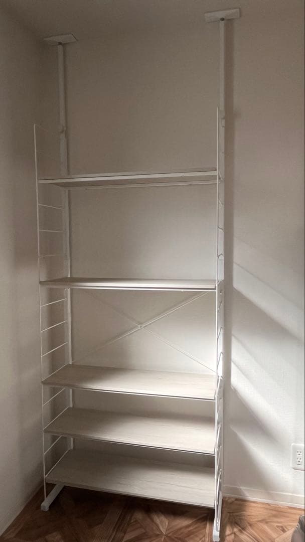 ニトリ　突っ張り壁面収納Nポルダ幅80cm ホワイトウォッシュ