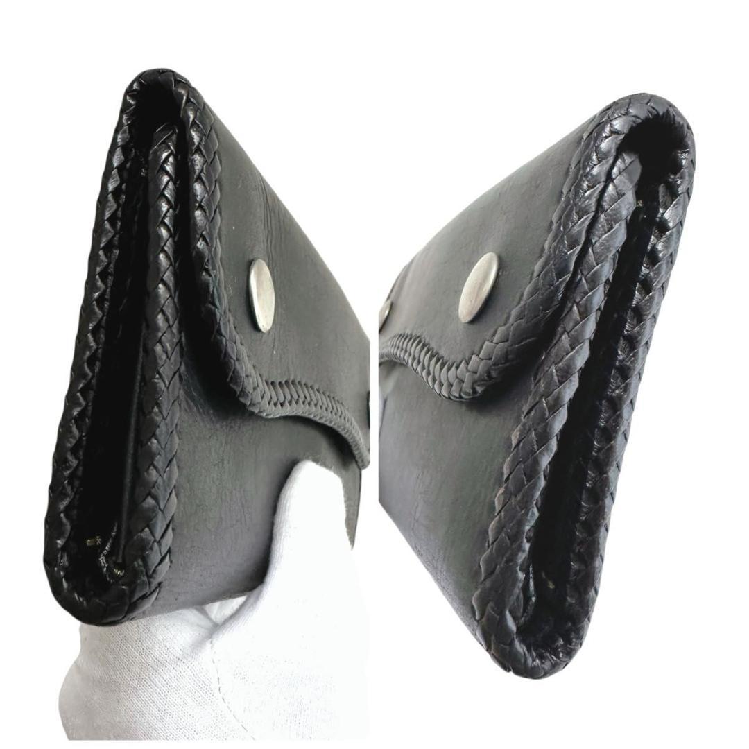 SAAD レザー　三つ折り　長財布　ブラック　黒　メンズ　BLK サード　本革