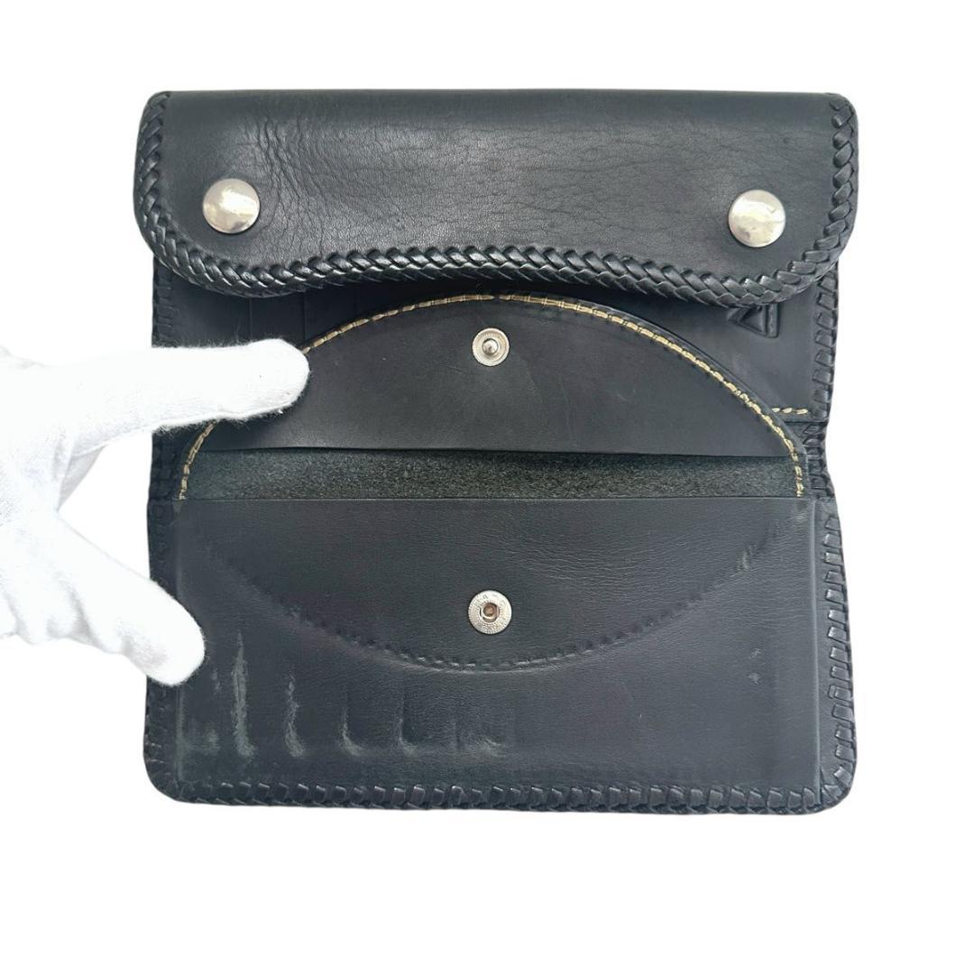 SAAD レザー　三つ折り　長財布　ブラック　黒　メンズ　BLK サード　本革