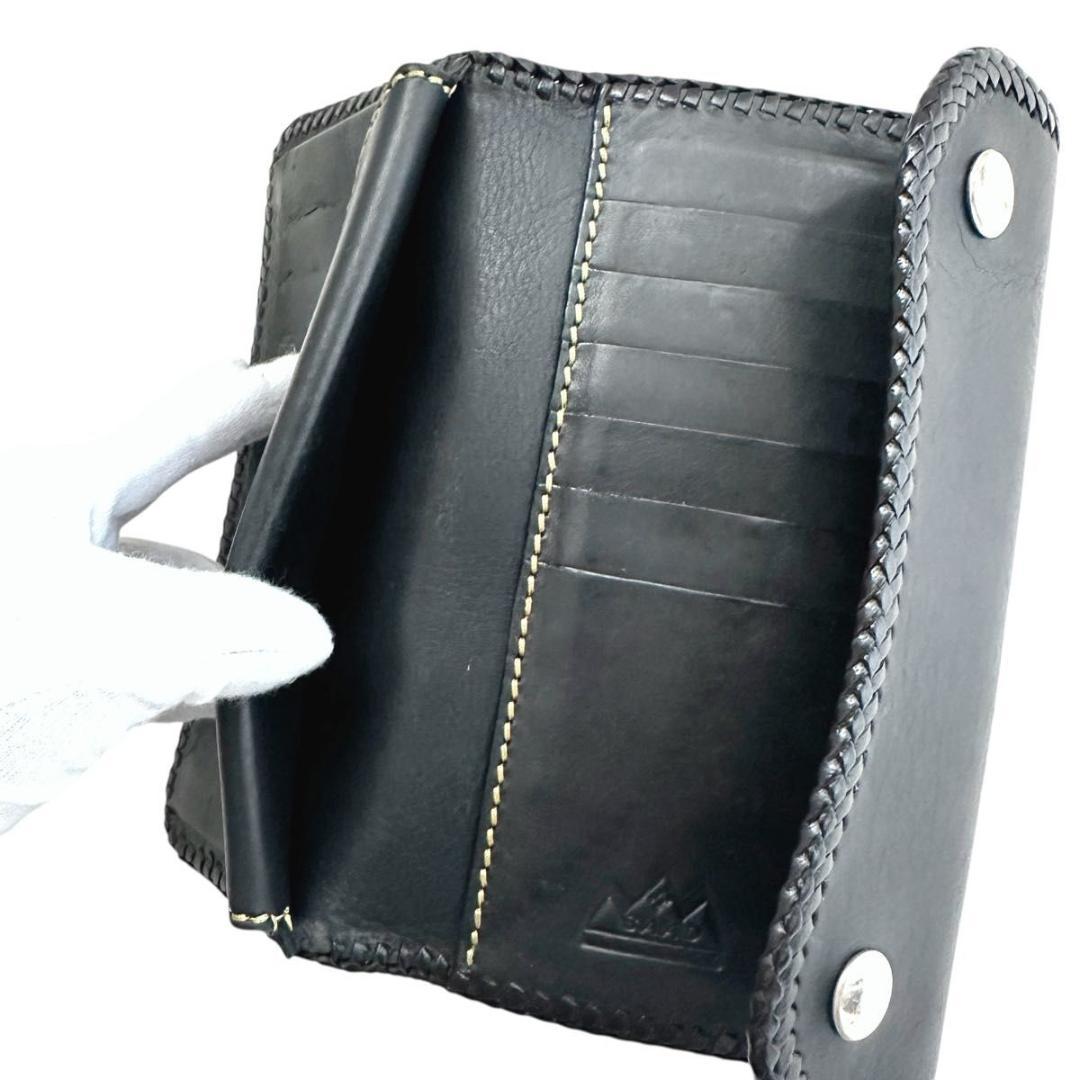 SAAD レザー　三つ折り　長財布　ブラック　黒　メンズ　BLK サード　本革