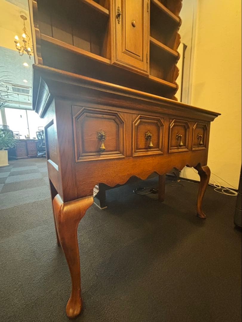 木製収納家具 スカラップエッジ　ビンテージ　飾り棚