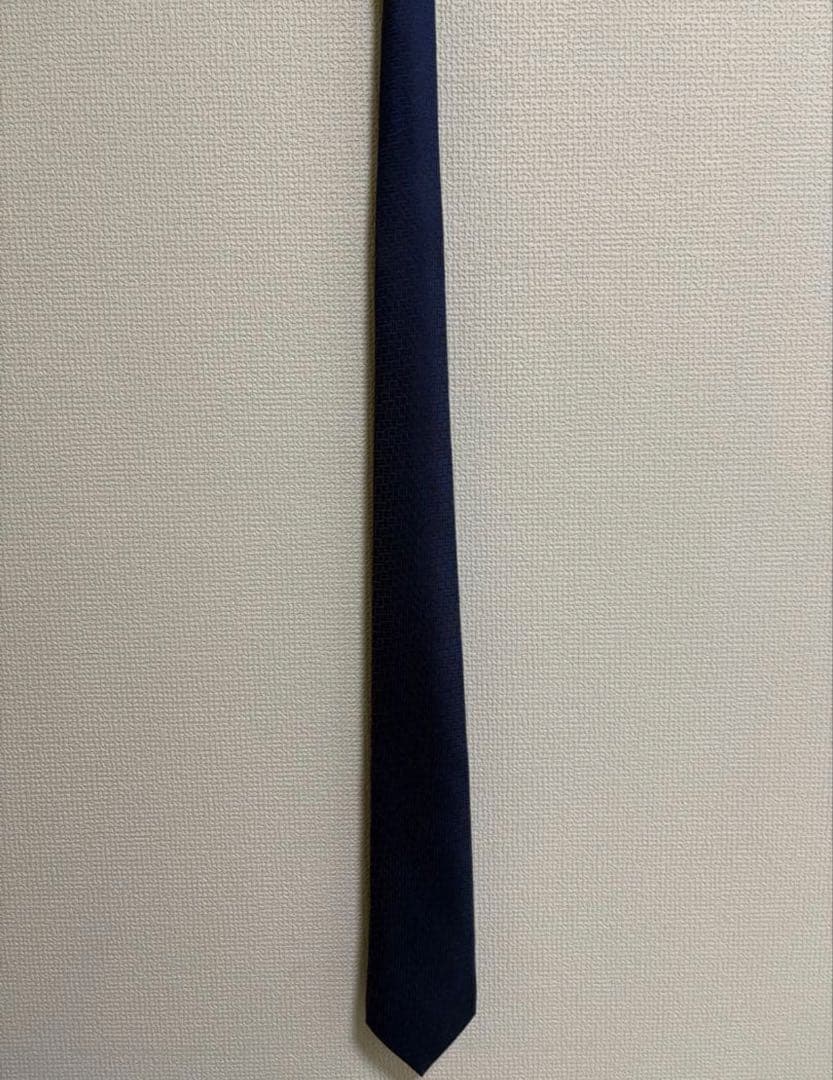 HERMES ネイビー テクスチャー ネクタイ