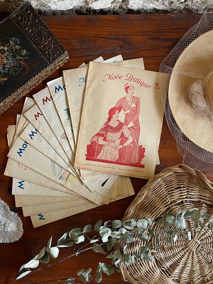 ◆フランスアンティーク｜メルスリー手芸雑誌印刷物紙もの図案パターンファッション