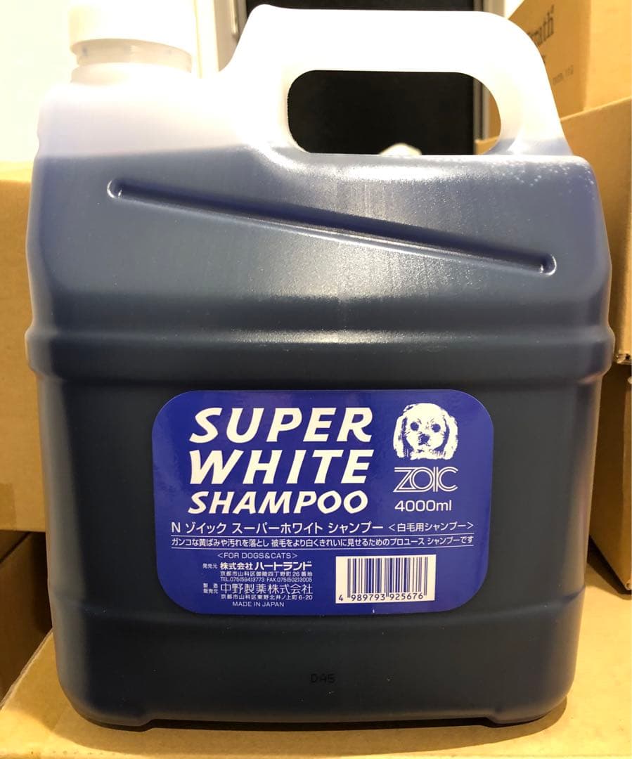 お手入れ・トリミング用品 ZOIC SUPER WHITE SHAMPOO 4000ml