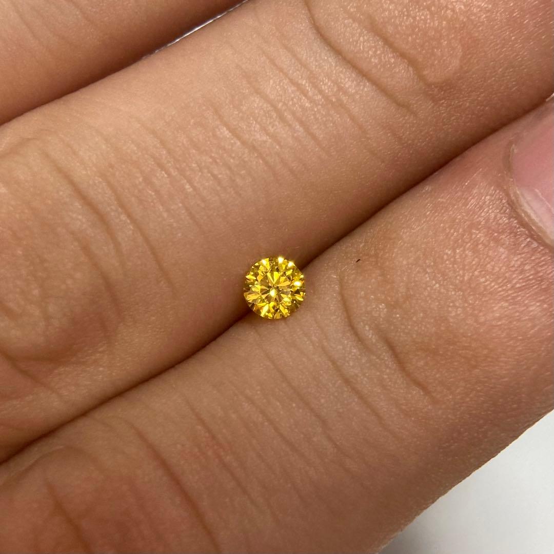 【ラボダイヤ】イエロー0.256ct