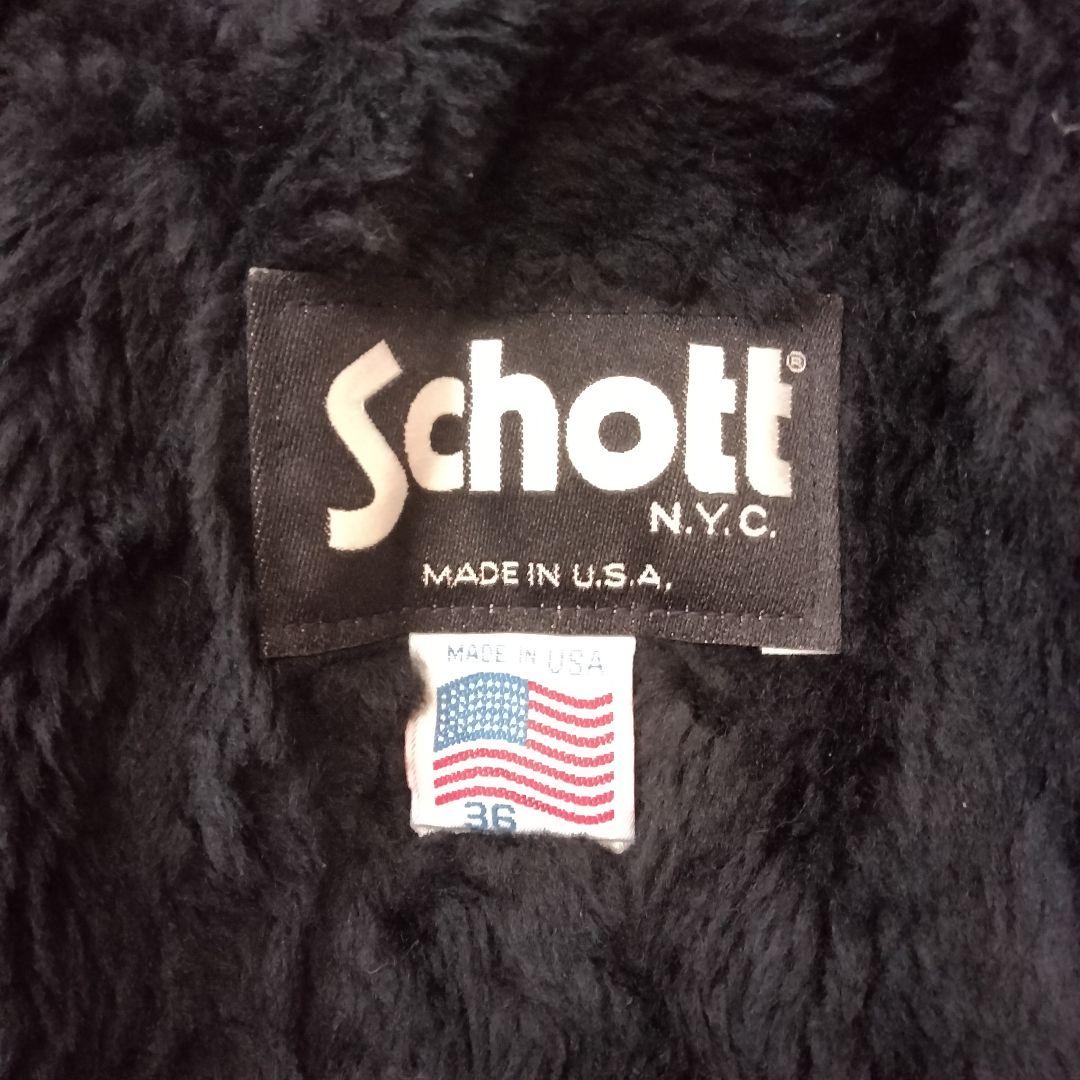 Schott ショット レザーシングルライダースジャケット 36　ライナー付き