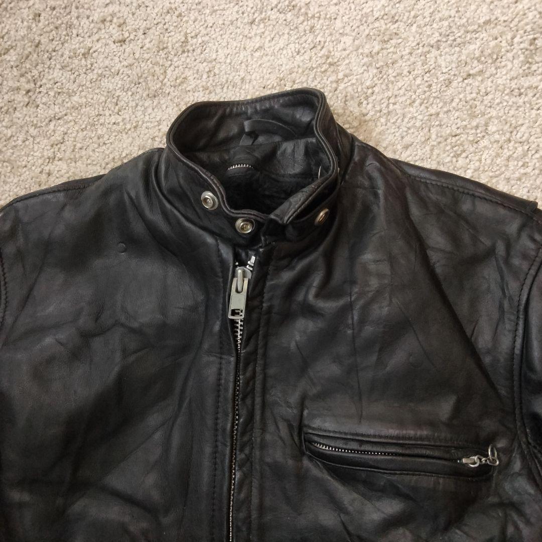 Schott ショット レザーシングルライダースジャケット 36　ライナー付き