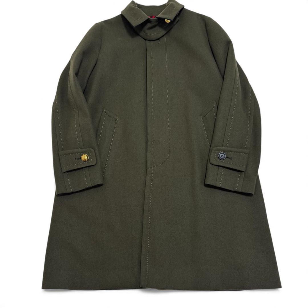 ほぼ新品✨sacai　メルトン　ロングコート　ミリタリー　裏地　チェック　2