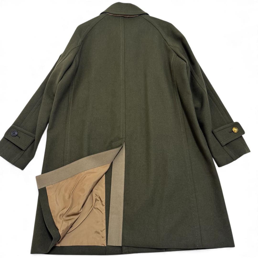ほぼ新品✨sacai　メルトン　ロングコート　ミリタリー　裏地　チェック　2