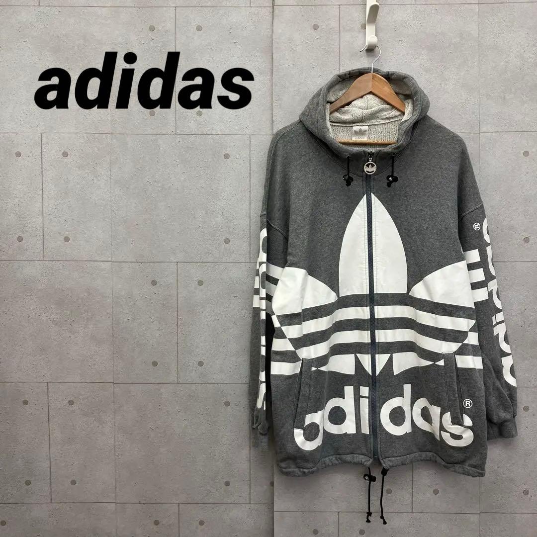 adidas ジップパーカー スウェット 80s 90s DLD L 灰