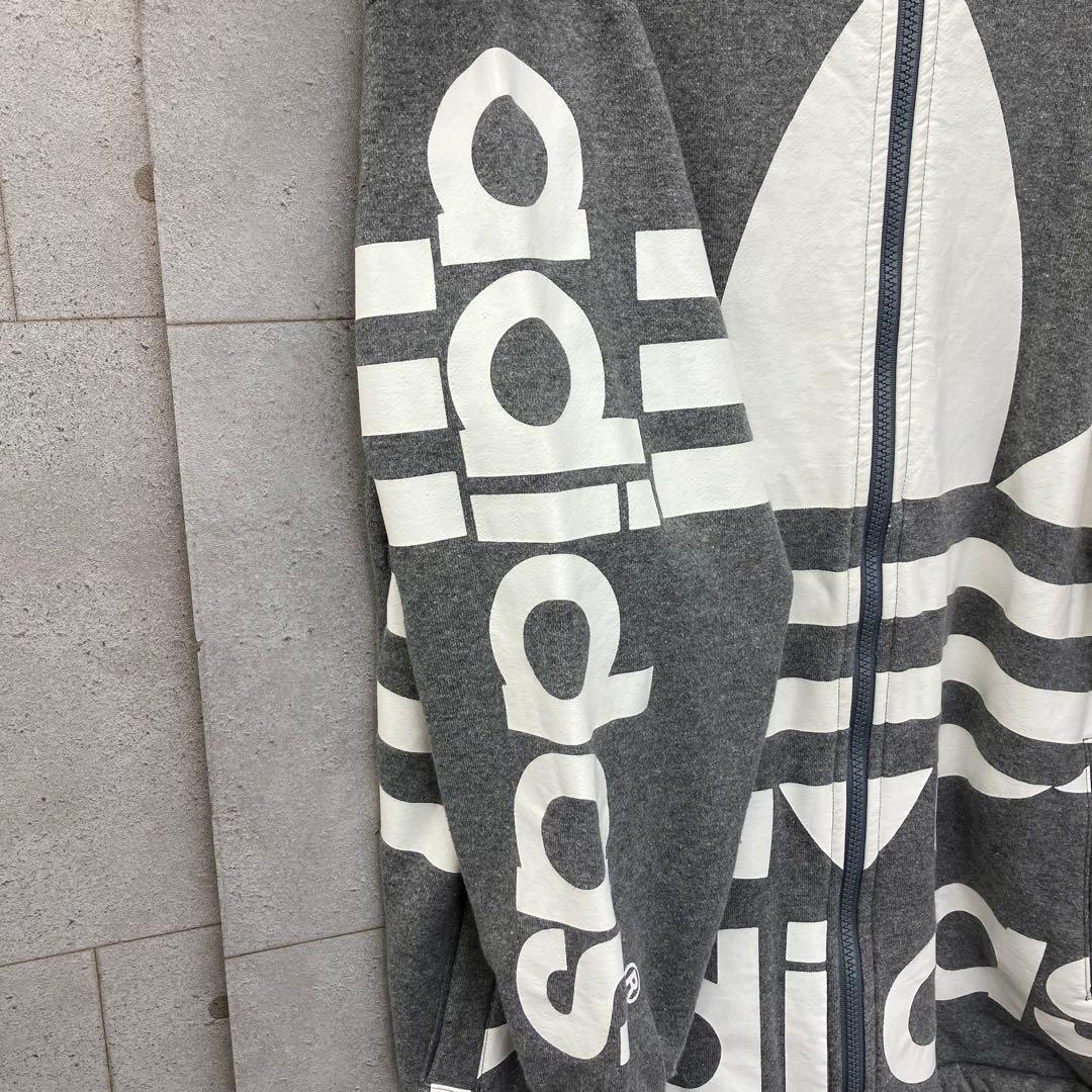 adidas ジップパーカー スウェット 80s 90s DLD L 灰