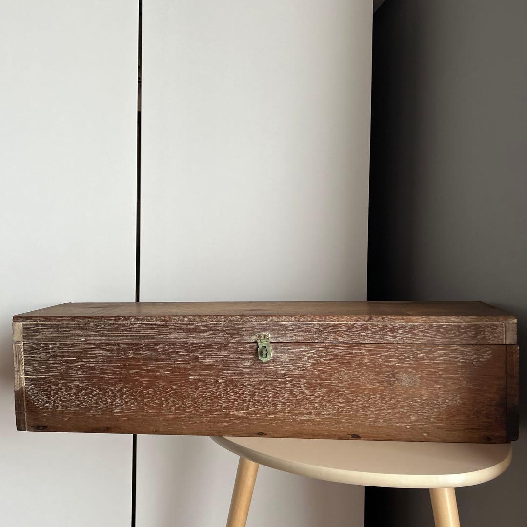 木箱 ケース ボックス 木製 レトロ 昭和 アンティーク ビンテージ 木 家具