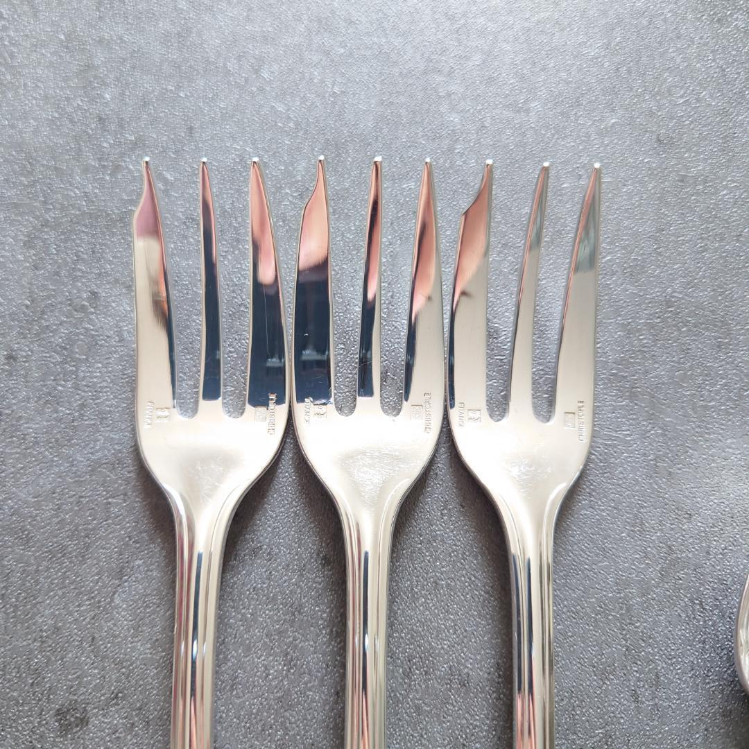 希少 美品 クリストフル ポンパドール ケーキフォーク コーヒースプーン 6点