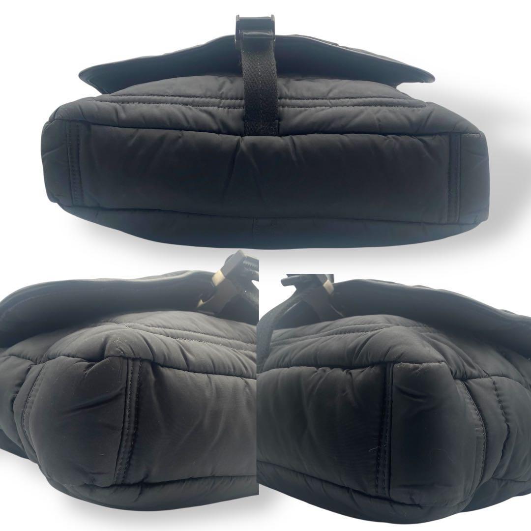 美品 COACH コーチ ショルダーバッグ キルテッドメッセンジャー ブラック