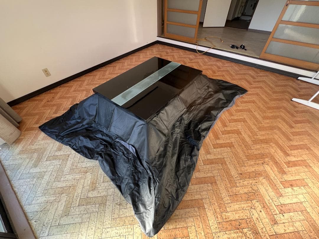 送料込　家具調コタツテーブル 105×75と防水レザーカバー式コタツ布団セット